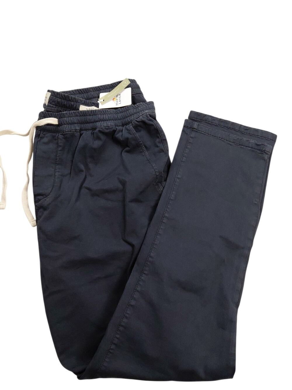 Marine Layer Saturday Pant Slim Straight Fit Mens Size XL Washed Black